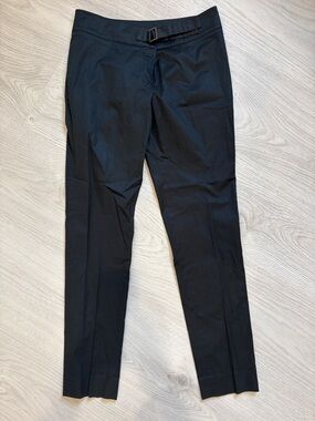 Armani Collezioni Black Slim Dress Pants with Buckle